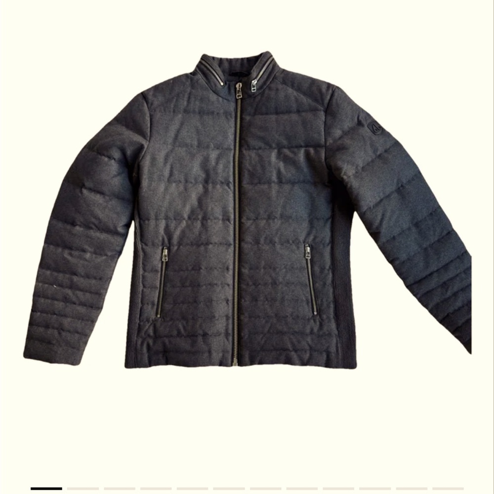 Moose Knuckles Men’s Wool Puffer, L, Gray
